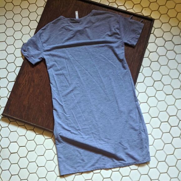 Fabletics Shirt Dress Short Sleeve Bow Detail Heathered Gray XS - Picture 6 of 6